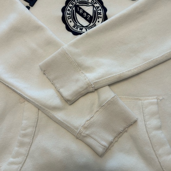 Abercrombie and Fitch Co. Muscle Hoodie White Distressed Size L - Picture 8 of 16